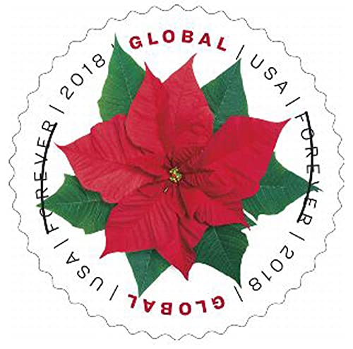 USPS Global Poinsettia Forever International Postage Stamp Sheet of 10