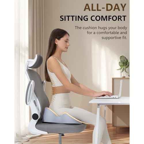 Seat Cushion for Office Chair,Butterfly Memory Foam Seat Cushion for Office,Dask,Car,Wheelchair, Tailbone Pain Relief Cushion for Long Sitting - Back, Sciatica, Coccyx,Hemorrhoids