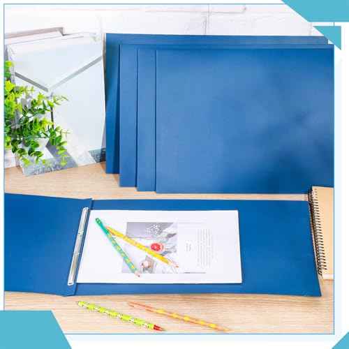 10 Pcs Pressboard Report Cover, 3" Capacity Presentation Binder Folder with Metal Prong Paper Fastener to Neatly Bind Reports Proposals Transcripts, Other Documents (11x17 Inch,Navy Blue)