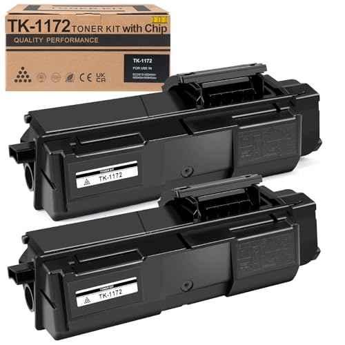 TK1172 TK 1172 TK-1172 Black Toner Cartridge,7200 Pages High Yield,with Upgraded Chip,1T02Y80UX0 Compatible with Kyocera ECOSYS M2040dn M2540dn M2640idw Printer(2-Pack)