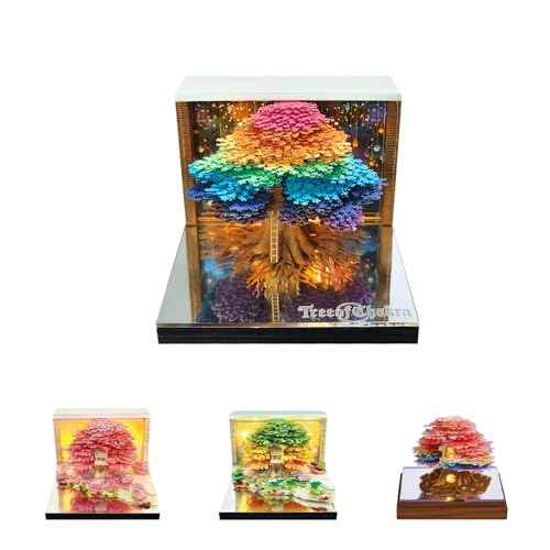3d Calendar 2026,Hand Tear DIY Art 3d Calendar,Perfect Combination Of Artistic And Practical Design With Lights,Suitable For Note Taking,Decorative Ornaments,Holiday Gifts (colorful)