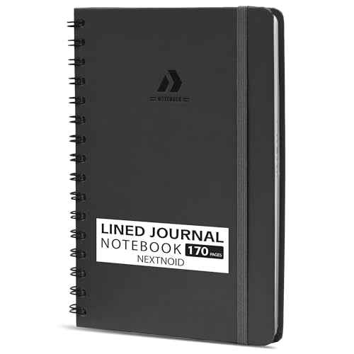 Lined Spiral Notebook Journal For Women & Men - A5(5.8" x 8.3") 170 Pages, Hardcover Notebooks for Work & Note Taking, College Ruled Journals for Writing - Grey