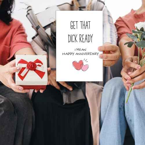 Hilarious Anniversary Card for Husband, Happy Anniversary Card Gift, One Year Cardstock for Boyfriend, (Get that Ready)