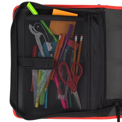 Five Star 2-Inch Red Zipper Binder with 3-Ring & Expanding File, 880 Sheet Capacity
