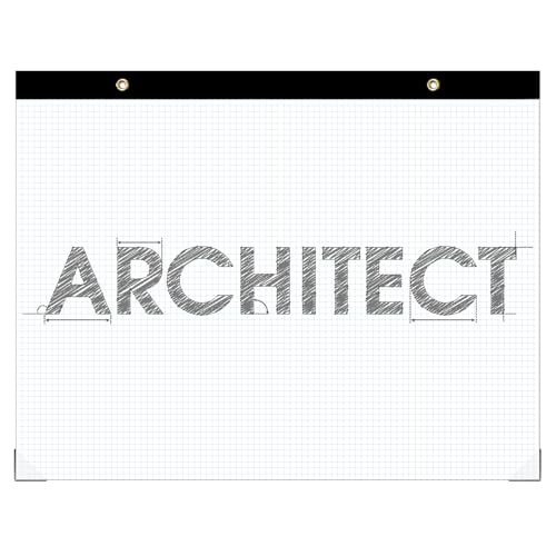 (2 Pack) Large Engineering Graph Paper Pad, 100 Sheets/200 Pages, 22" x 17" Quadrille Grid Paper for Drafting, Engineering, Blueprint Drawing, Architect Designer, 4"x4" Blue Grid, Giant Drafting Pad