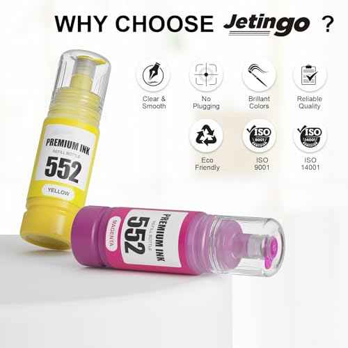 High Page Yield 552 Ink Refill Bottles Replacement for 552 T552 Ink Refill Bottle Use for ET-8550, ET-8500£¨BK PBK C M Y GY£©