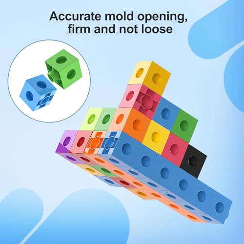 TommyHome 301PCS Math Linking Cubes Set with Storage Box – Preschool Educational Building Blocks for Kids, Counting, Pattern & Math Skills
