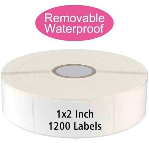 1200 Blank Removable Freezer Labels Water Oil Resistant with Perforation Line for Easy Distribution and Use,Apply Food containers Jars,and Kitchen Pantry Organization (1 "x 2")