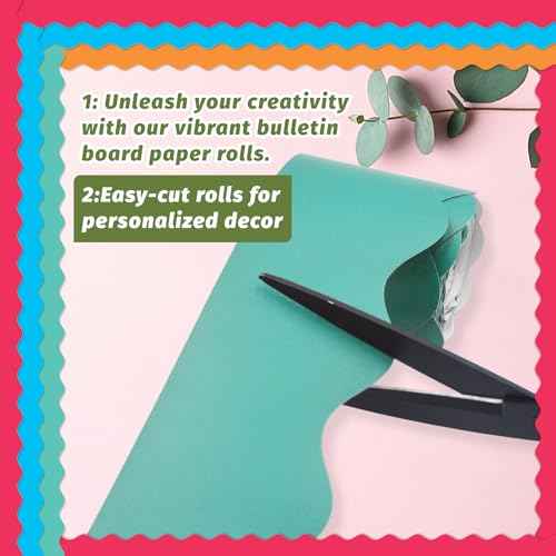 8 Rolls 262.4 Ft Bright Bulletin Board Borders Set - Decorations for Office, School Classroom Decor, Teachers & Home DIY - Posters & Birthday Parties - Board Trim
