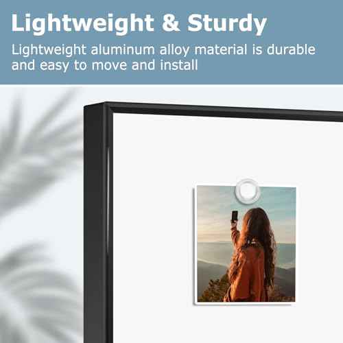 Dry Erase White Board, 24'' x 18'', Wall Hanging Magnetic Whiteboard for Home Office School Kitchen, Black Aluminum Frame