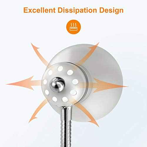 LEPOWER Metal Desk Lamp, Adjustable Goose Neck Table Lamp, Eye-Caring Study Desk Lamps for Bedroom, Study Room and Office (White)