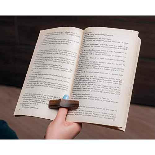 TILISMA Book Page Holder ? Handmade Natural Walnut Thumb Bookmark - Novel Reading Accessories Gifts for Readers, Book Lovers Gifts, Bookworm Gifts, Literary Gifts - Reading Accessories (Small - 0.78")