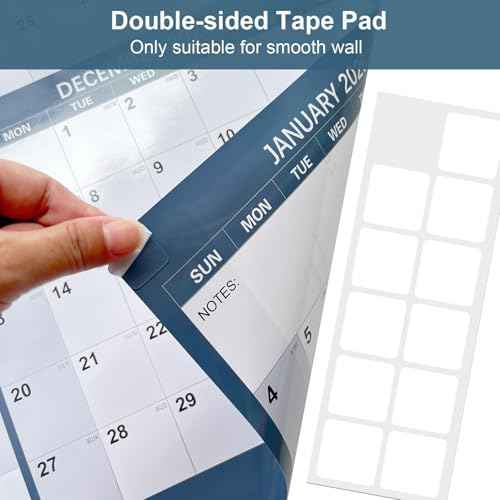 32" x 48" 2026 Wall Calendar, Large Rolled Wet & Dry Erase Wall Calendar 12 Month, Yearly Laminated Wall Calendars, Reversible Annual Planner, Horizontal/Vertical, with Julian Dates