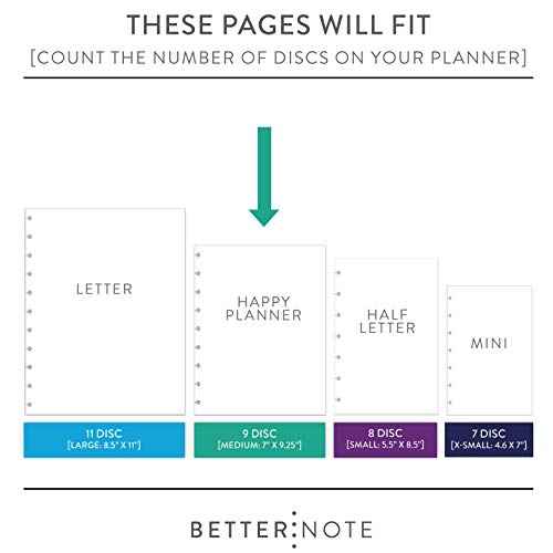 BetterNote 2026 VERTICAL Calendar Refill for Disc Notebooks, Fits Levenger Circa, Happy Planner, Staples Arc, TUL, InkWell Press, MAMBI, NOTIQ (Whimsy, 9-Disc, 7"x9.25")
