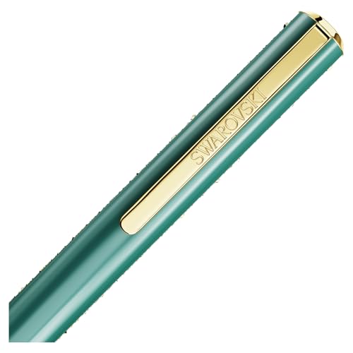 Swarovski Crystal Shimmer Glide ballpoint pen, Green, Green lacquered, Gold-tone finish