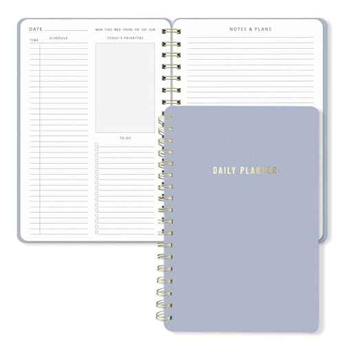 Sweetzer & Orange Daily Planner Notebook ? Undated Two-Page Daily Layout with Hourly Schedule, To-Do List, Priorities, and Notes ? 6.5" x 9.5" Spiral Bound Productivity Organizer ? 160 Pages