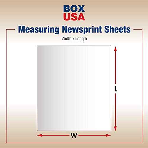 BOX USA Newsprint Packing Paper Sheets, 30" Length x 20" Width, 100% Recycled, Case of 600, White, Great for Moving, Storing, and Packing