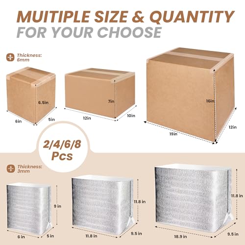 4 Pack Insulated Shipping Boxes with Aluminum Foil Liner,Thermal Insulation Cold Pack Shipping Boxes for Frozen, Reusable Styrofoam Cooler Box, Small Mailing Box, 12''x10''x7''