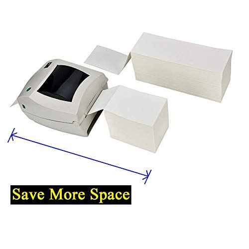 Fanfold 4 x 6 Direct Thermal Shipping Labels with Perforations, 1000 Labels, Permanent Adhesive, White Mailing Labels for Zebra Thermal Printer