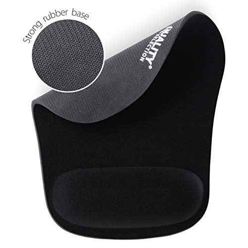 Mouse Pad with Wrist Rest Comfortable Ergonomic Wrist Support Memory Foam Mousepad Black, Computer Mouse Pads for Desk Office & Home, Cushion & Pain Relief, Non-Slip Rubber, 10 Pack