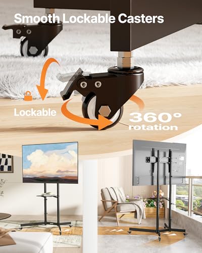 Heavy-Duty Rolling TV Stand for 32–85