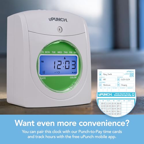 uPunch 300 Time Cards for Green HN3000 AutoAlign Clocks - Pack of 300
