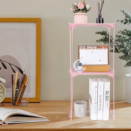AUECOOME Light Pink Stackable Locker Organizer Shelf for School & Office - 1 Piece
