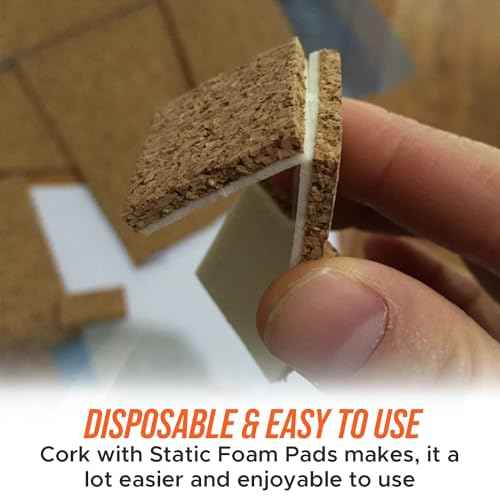 Frank Lowe Cork with Static Back Foam Pads for Glass & Windows (3/16 x 3/4 x 3/4)