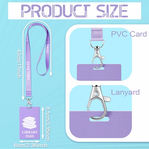 Feifeiya Pastel PVC Hall Pass Lanyards Set - Unbreakable School Passes, 12 Pieces