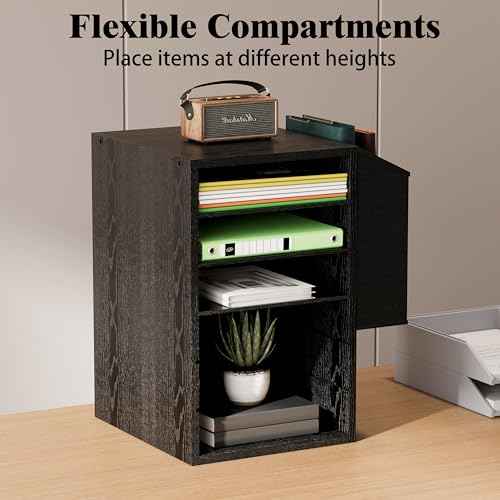 Literature Organization Paper Storage Slot, Office Desk File Organizer, Desktop Wood Mailbox For Teacher Classroom, 6 Tier Adjustable Countertop Mail Sorter, Mailboxes With Name Slots, Black