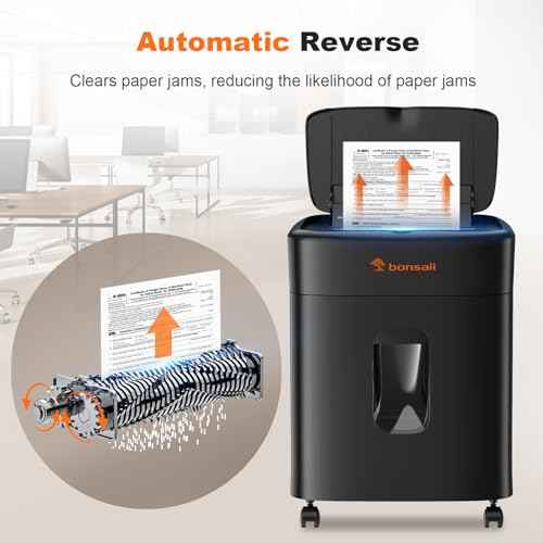 Bonsaii 100 Sheets Auto Feed Paper Shredder, Up to 30 Minutes Shredders for Home Office Use, Micro-Cut Heavy Duty Shredder / 4.2 Gallons/Security Level P-4 (C231-D)