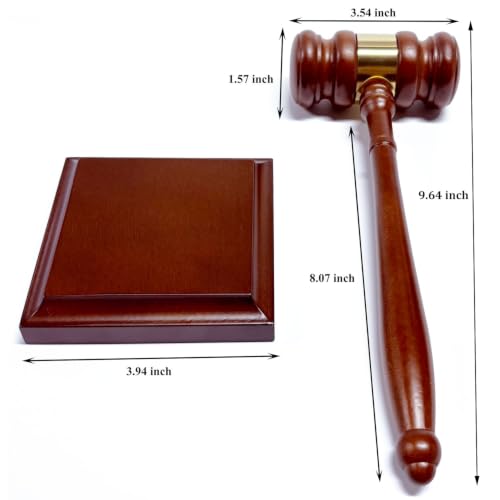 Wooden Gavel and Sound Block Set for Lawyers and Judges - Handmade Courtroom Decor