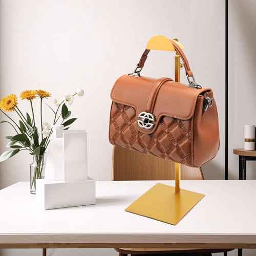 Purse Display Stand,3 Pack Gold Purse Stands for Display,Stainless Steel Handbag Display Stand, Height Adjustable Shoulder Bag Holder, for Commercial Stores And Parties