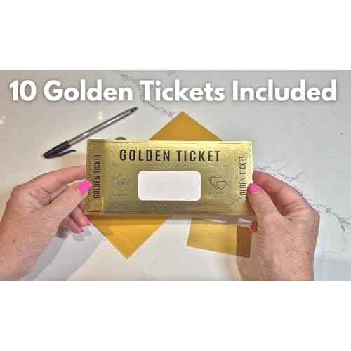 Deluxe Golden Ticket Surprise Scratch Off Card | Vacation Present Reveal Cards | Fathers Day | Gifts for Men | Gifts for Women | Surprise Cruise Tickets | Gift Reveal (10 Pack)