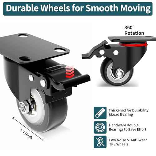 Folding Hand Truck,VDHU Heavy Duty Luggage Cart 550lbs Load-Bearing with 4 Wheels& Brakes &Extendable Base Plate,Dolly Cart with Solid Construction for Travel,Moving,Shopping,Office Use,Black