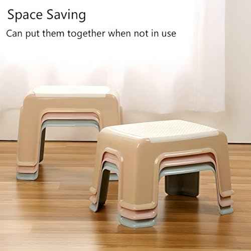 Small Plastic Step Stool - Heavy-Duty ABS Shower Stool, Anti-Slip Bath Stool |Compact Foot stools for Bathroom, Home, Kitchen, Garden£¬2-Pack