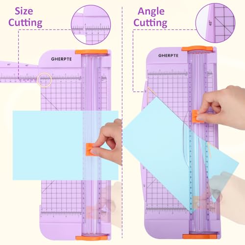 Purple A4 Paper Cutter 12 Inch Trimmer with 2 Replacement Blades & Safety Guard