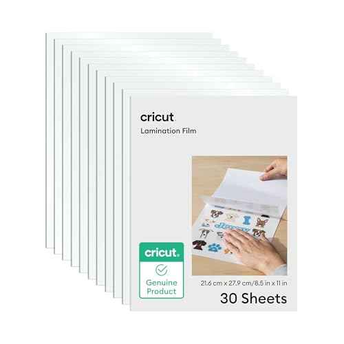Cricut¢ç Lamination Film - 8.5 in x 11 in (30 Count) - 15 Holographic + 15 Transparent Laminate Sheets - Adds a Protective, UV-Resistant Finish to Stickers, Scrapbooks, Decals, Cards, & More