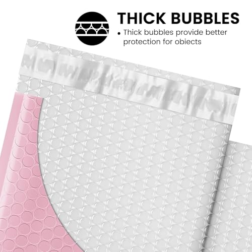 Fuxury Pink Bubble Mailers 6x10 Inch 100 Pack Self Seal Padded Envelopes