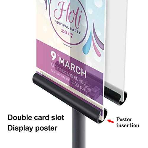 AKTOP Heavy Duty Tripod Banner Stand, Adjustable Poster Stand Retractable Height Up to 79.9 inches, Double-Sided Floor Standing Sign Holder for Board Sign Display