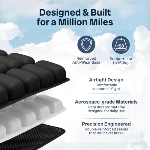 Travel inflatable airplane seat cushion with 24 air cells, cloudair comfort