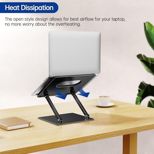 BESIGN A-Classic Black LS10 Laptop Stand for Desk, Adjustable & Foldable