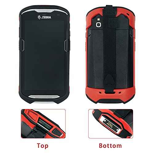 Protective Cover Bumper Case Rugged Boot with Hand Strap for Zebra TC51 TC510K TC52 TC56 TC57 (Red)