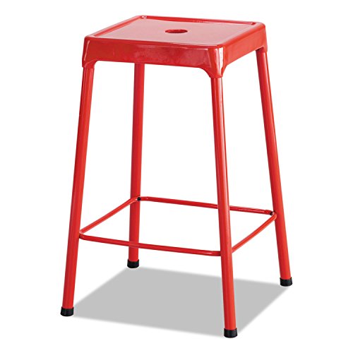 Safco Stool, 25", Brighten Up Your Space with Bright Colors and Modern Styling, 4 Rubber Feet for Non Slip and Won't Damage Floors, Red