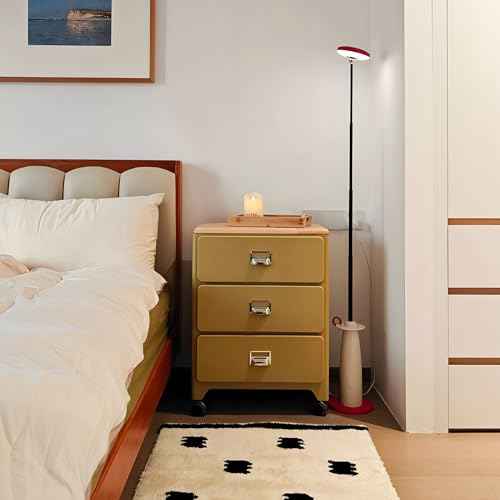 jonong Modern 2-in-1 LED Table & Floor Lamp, Adjustable Height 14.5-55.1 inches, Red Table lamp,Suitable for Bedroom, Living Room, Office, Gift for Friends, Women (White-Red)