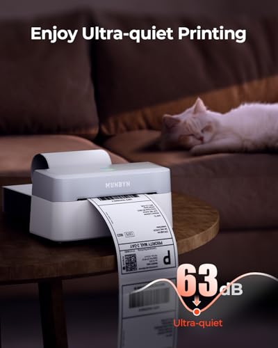 MUNBYN Bluetooth Thermal Label Printer Grey - Wireless 4x6 Shipping Label Maker