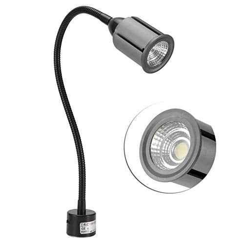 Hyuduo 12W LED Desk Lamp with Magnetic Base, Long Flexible Arm Task Light for Sewing Machine, Workbench, Metal Lathe, and Drill Press