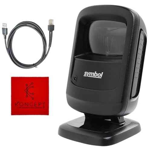 DS9208 Zebra Symbol Digital Handsfree 1D/2D Barcode Scanner with USB Cable & Microfiber Cleaning Cloth - High Performance Scanning, Compact Design, Standard Range (Renewed)