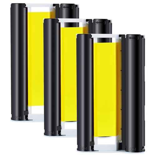 3 Pack (No Paper) Compatible Ink Cartridge Replacement for Canon KP-108IN Color Ink Cassette 4x6 Photo Ink for Canon Selphy CP1500 CP1300 CP1200 Compact Photo Printer