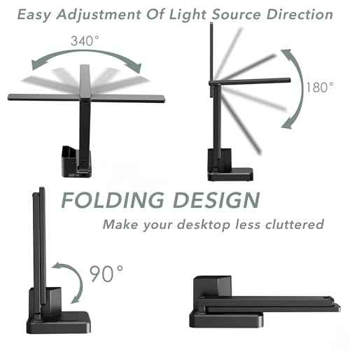 Desk Lamp,Desk Lamps for Home Office,COZOO LED Desk Lamp with 2 USB Charging Ports,2 Pen Holders,1 Outlet,3 Color 3 Brightness Levels,Touch/Memory/Timer,LED Desk Light Small Desk Lamp Kids Study Lamp